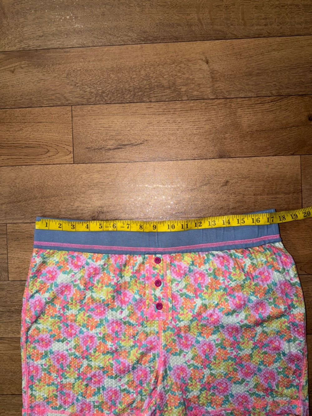Natural Life Size Extra Large Floral Print Waffle Shorts Pajama Bottoms Comfy XL - Picture 12 of 16